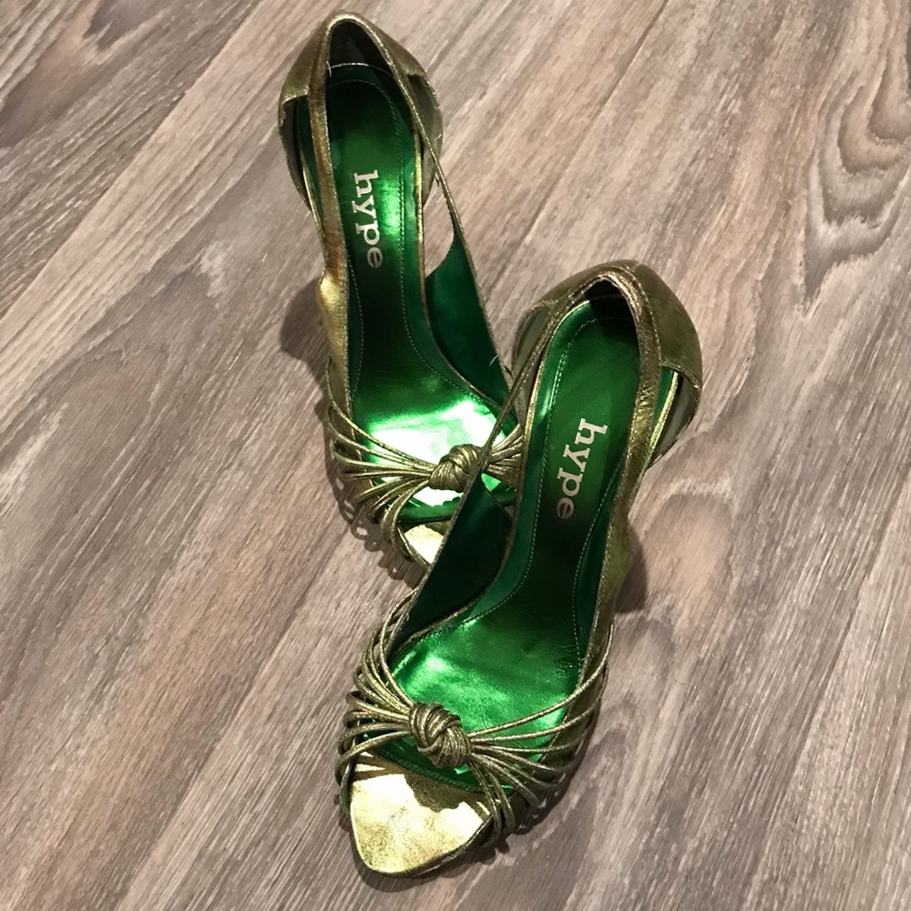 Hype Metallic Green High Heels